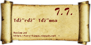 Törő Tímea névjegykártya