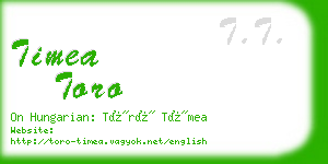 timea toro business card